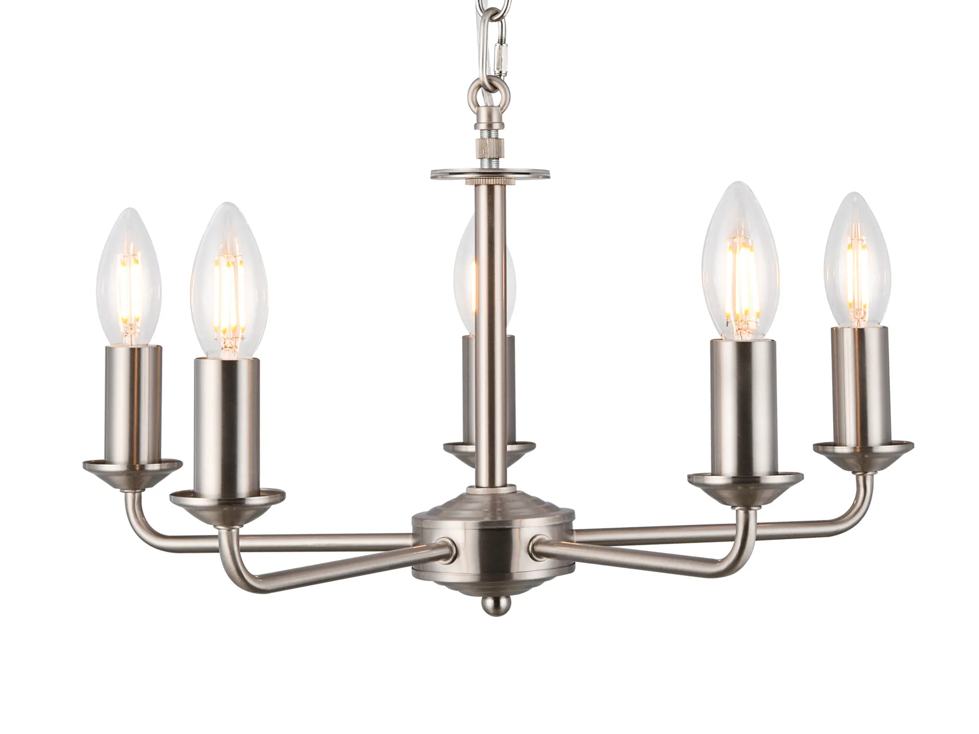 Banyan 60cm 5 Light Pendant Satin Nickel; Taupe/Halo Gold DK0069  Deco Banyan SN TA